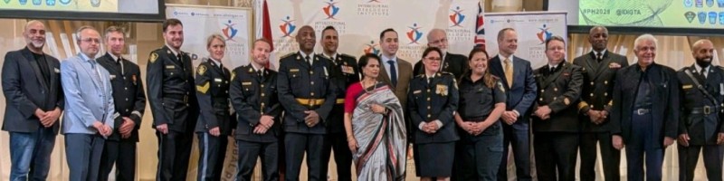 Khurram Shroff with military, police and civic leaders at a Toronto civic event